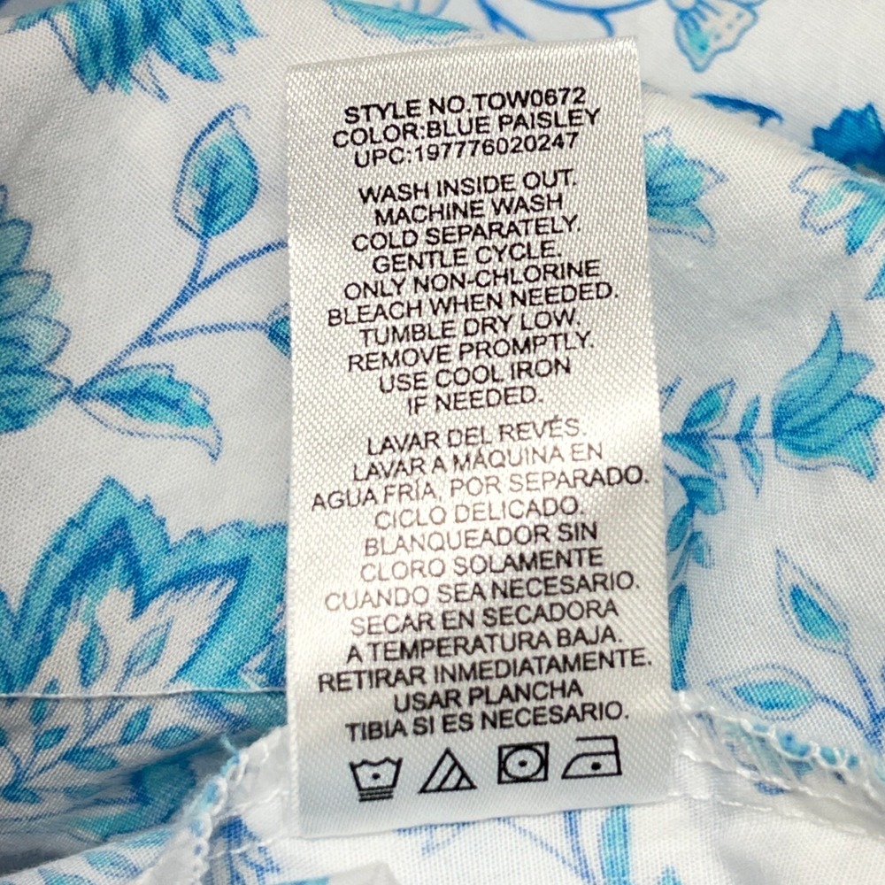NOT FOR SALE Cotton Blouse Blue Floral Pouf Sleeves Feminine Pretty XXL - Picture 6 of 6